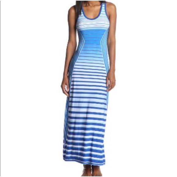 calvin klein blue striped dress